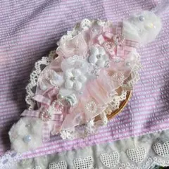 ピンク ヘッドドレス にじぱぺ 10-12cm用 リボンうさぎ