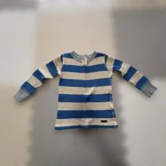 長袖カットソー ストライプ デニムダンガリー 100cm