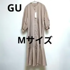 未使用☆GU バンドカラーシャツワンピース七分袖 M