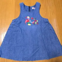 ミキハウス デニム ワンピース 100cm レトロ