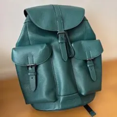 【極美品】COACH ぺブルドレザー ワーナー バックパック リュック グリーン 極美品】COACH ぺブルドレザー ワーナー バックパック リュック