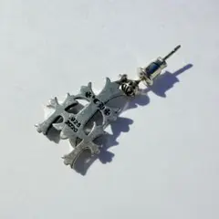 【刻印あり】クロスピアス キャッチ付シルバー925 新品 二個セット