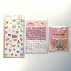 セリア　おはじき　タイル　カプセル　キラキラアニマル　3セット