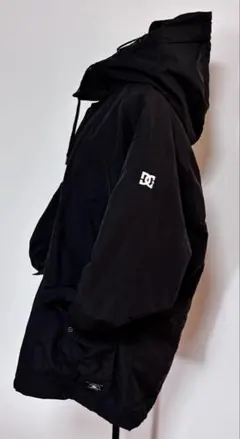 DC ブラック フード付きナイロンダウンジャケット