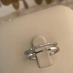 モアサナイト フリーサイズ リング シルバー silver925 オープンリング