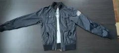 DIESEL （ディーゼル）黒いナイロンジャケット 鷲の刺繍付き