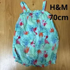 Ｈ＆Ｍ　ロンパース70 フラミンゴ柄　南国のサムネイル