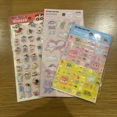 クレヨンしんちゃん シール ぷっくりステッカー　ふわふわ　タイル　セリア