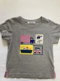 familiar ファミリア 乗り物アップリケ Tシャツ 100cm