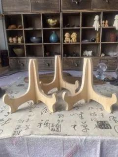 プレートスタンド 皿立て 3点セット 飾皿 木製　組立式