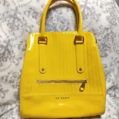 ✿ TED BAKER イエローストライプトートバッグ エナメル調のサムネイル