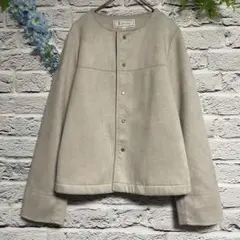 い*み様 ロペピクニック スウェード ノーカラー ジャケット 長袖 S