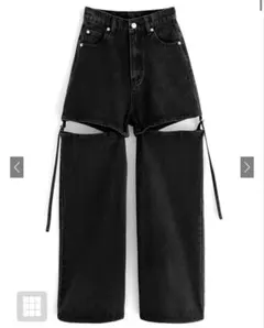 2wayスリットデニムパンツ【cu453】のサムネイル