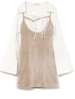 andmary Betty shirring mini dress beige1 - メルカリ