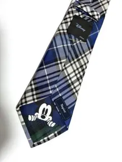 Disney ミッキーマウス 綿 チェック柄 ネクタイ 大剣先約8.5cm 22