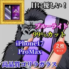 ☆目に優しい☆17ProMaxブルーライト99％カットガラスフィルム2枚