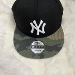 【美品】NEW ERA 9FIFTY NY ヤンキース カモフラ ブラック