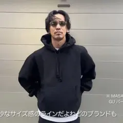 gu ヘビーウェイトスウェットパーカー L 黒 ブラック