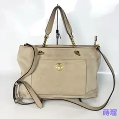 TORY BURCH トリーバーチ トートバッグ ベージュ チェーンショルダー