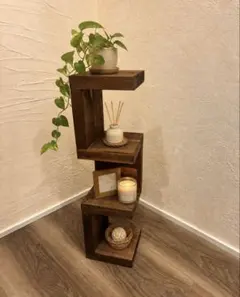 引取可能】麻ボウル3個付ラダー収納棚 リビング収納 キッチン収納