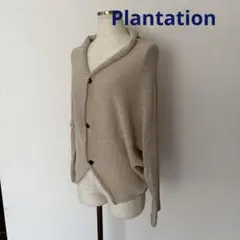 Plantationプランテーション 紙繊維混 ニットカーディガン ベージュ Mのサムネイル