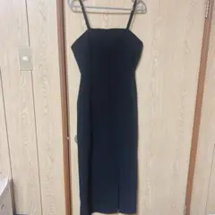 GRL ブラックタイトスリットキャミワンピース