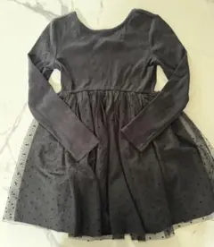 前後2way ドット チュール レース ドッキング チュニック　ワンピース