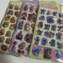 【即日発送】ラブブ スティッチ カピバラ キラキラオーロラシール３枚