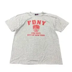 Tシャツ　FDNY ニューヨーク消防局　グレー　XL 古着　8hのサムネイル