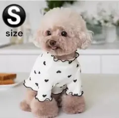 犬 服 ハートロングスリーブ かわいい 長袖 小型犬 ドッグウェア ペット用品