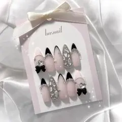 【現品】フレンチガーリー リボン ワンホン 韓国 ハート 埋めつくし ちゅるん