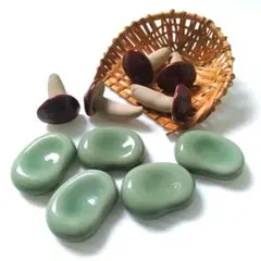 野菜 箸置き 箸置 そら豆 しめじ きのこ 野菜 たち吉 陶器 カトラリー 籠付のサムネイル