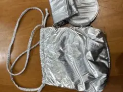✳︎シルバーショルダーバッグと小物セット　ポシェット
