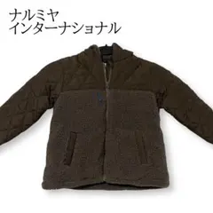 【良品◎】ナルミヤインターナショナル/キルトブルゾン/茶/100/キッズ/ボアのサムネイル