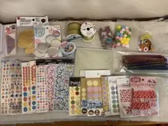 ハンドメイド素材 まとめ売り デコパーツ シール 缶バッジキット 推し活