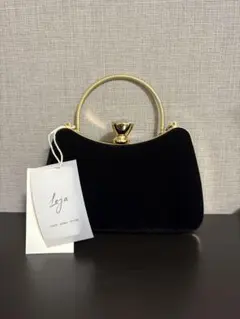 【新品・未使用品】Leja クリスタルモチーフベロアゴールド2wayハンドバッグ