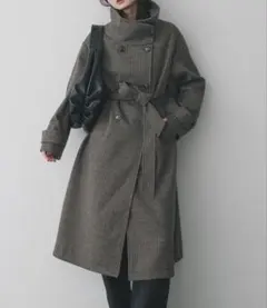 SENSE OF PLACE スタンドカラーロングコート ブラウン M