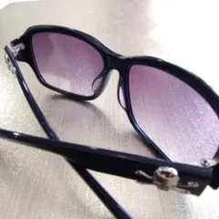 【美品 レアモデル ROEN】サングラス スカル セルフレーム ブラック系模様入