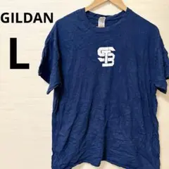 GILDAN（L） 半袖TシャツBERNARDIANSのロゴプリント ネイビー