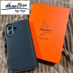 ■新品未使用 HANATORA ハナトラ黒 高級レザー ケースiPhone16