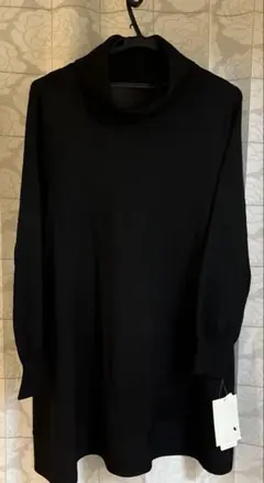 新品　大きいサイズ　レリアン ハイネック　ニット　チュニック　ブラック 3L