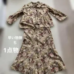 花柄 セットアップ ジャケット スカート レトロ ヴィンテージ風