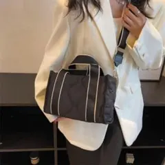 トートバッグ ショルダーバッグ キャンバス 大容量 肩掛け 黒 ハンドバッグ