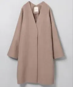 JEANASIS ショートビーバーノーカラーコート