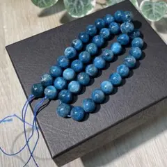 ブルーアパタイト 連材 9mm後半〜10mm 天然石ブレスレット ハンドメイド