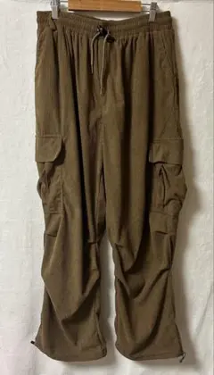 カーゴパンツ ワイド ズボン コーデュロイ XL ブラウン