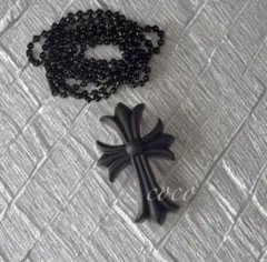 ラバーネックレス　シリコンネックレス　ネックレス　クロス　十字架　黒