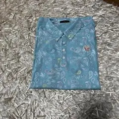 【超美品 】ten-O-four 1004ペイズリー柄ポロシャツ 水色