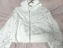 パーカー ビジューショートパーカー ショート丈