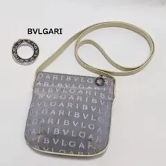 BVLGARI ショルダーバッグ ポシェット ロゴマニア 斜め掛け ブルー